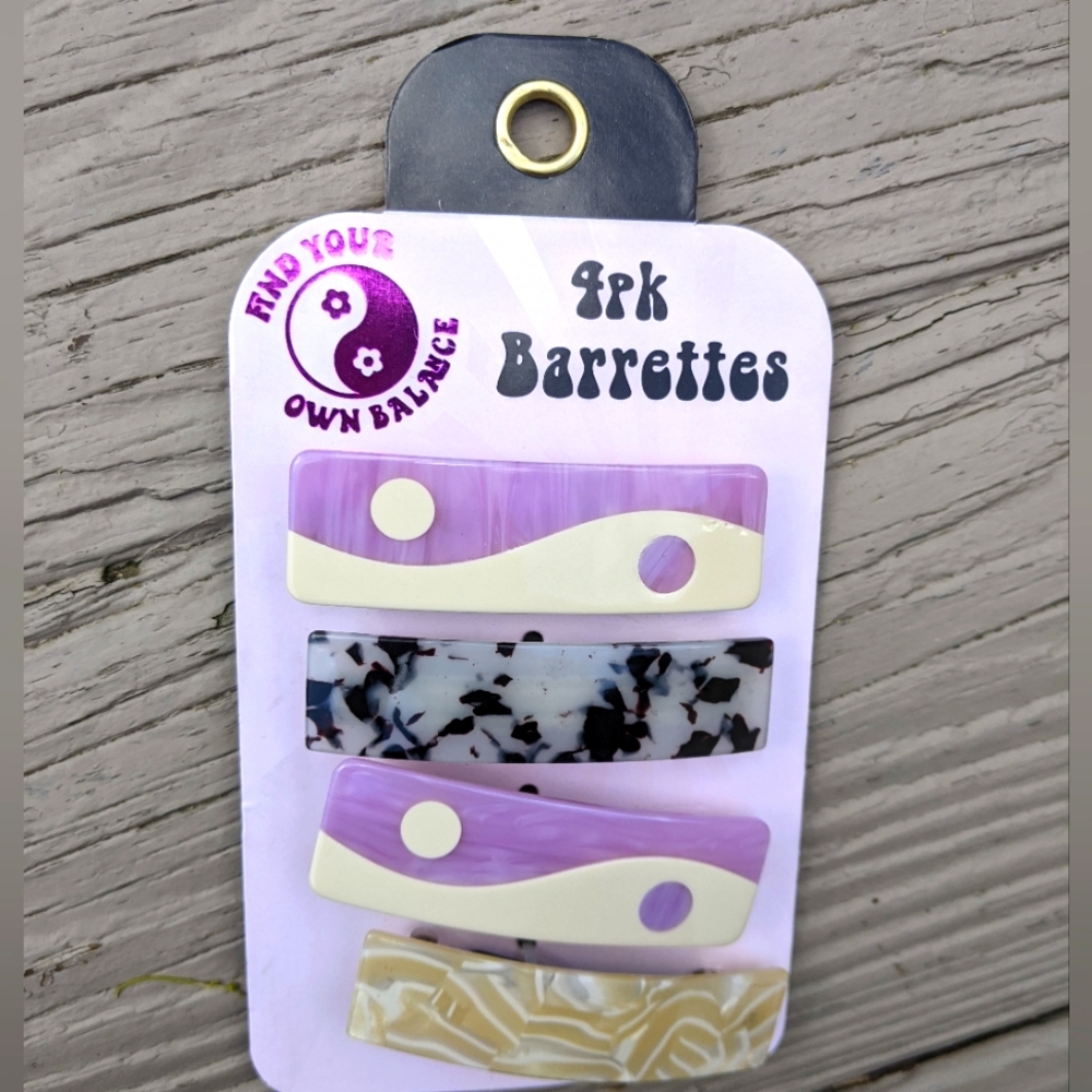 4 Pack Retro Hair Barrettes